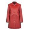 Autumn Winter Polo-neck Solid PU Leather Single Breasted Coat Women All-match Cardigan Jacket Top Outwear
