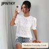JPNTKY Women's Fashion Casual O-Neck Short Sleeve Blouses & Shirts