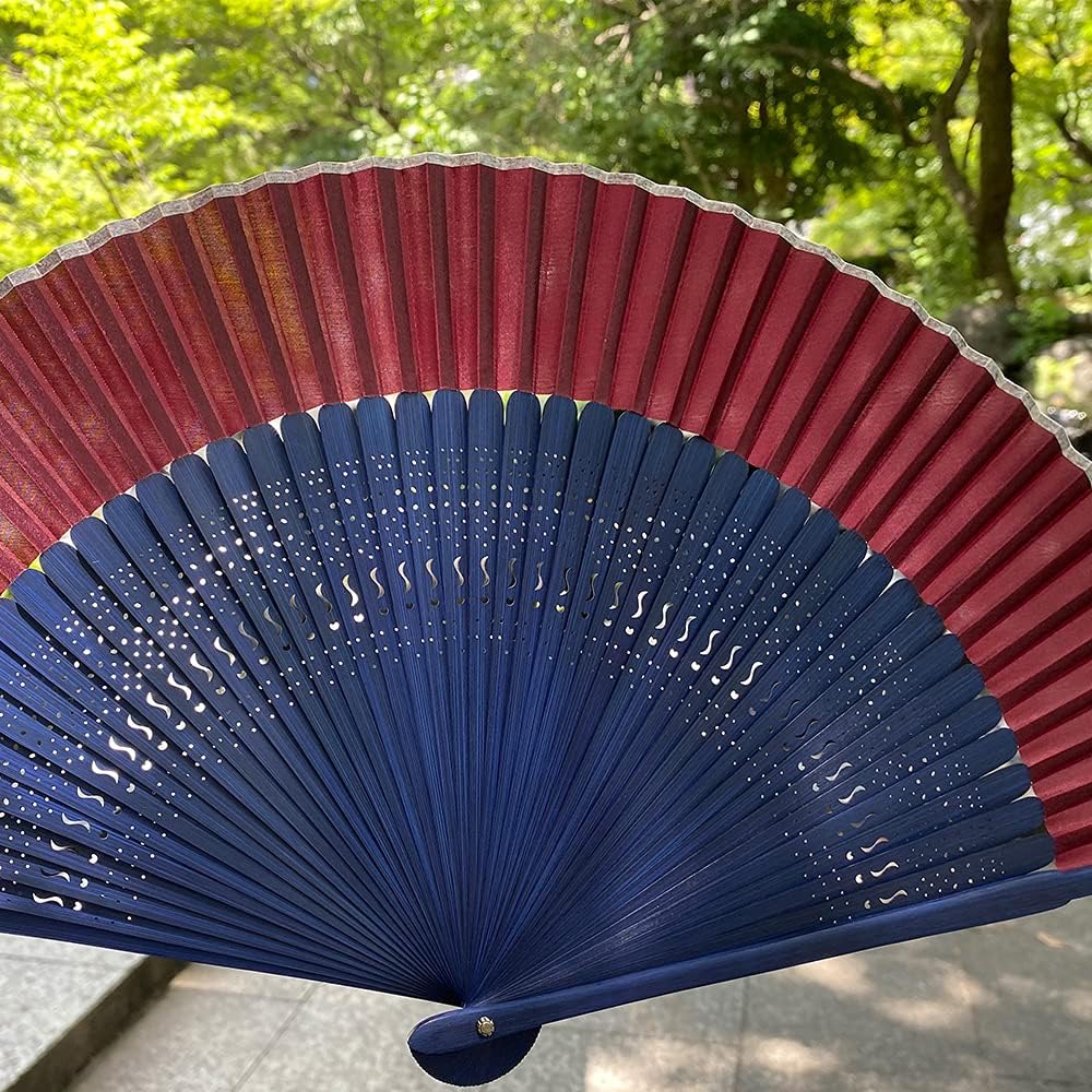 Plain Folding Fan Red [Keichido] [04 Navy]