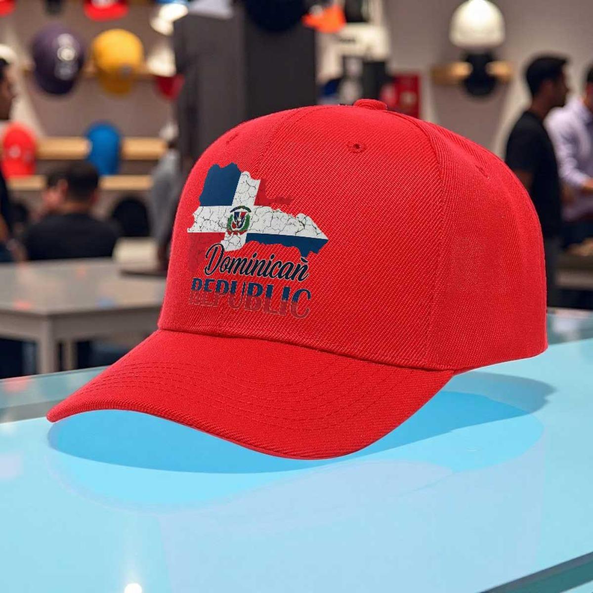 Unisex Baseball Cap Featuring The Dominican Republic Flag And St. Dominic S Coat Of Arms, Perfect For Sports And Street Dance Adjustable