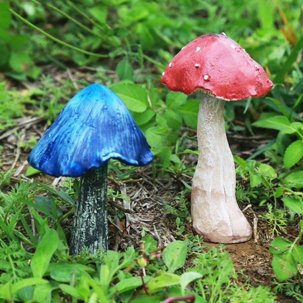 DIY Garden Mushroom Decoration Decoration Crafts Mushroom Resin Statue Figurine  for Patio Yard