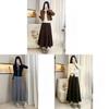 Golden Velvet Skirt With Pleated Design For Casual And Office Wear