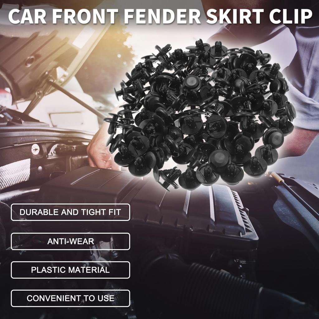 TUCKBOLD 100 Black Bumper Push Type Plastic Retainer Rivets Durable Car Front Fender Skirt Clip for Toyota Sienna 1998-2020 No.9046707164/0940907332