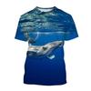 Summer Sea Fish Whale 3d Printed T-shirt Street Men's Fashion Harajuku Casual O-neck T-shirt T-shirt Top Clothing