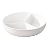 Ceramic Compartment Plate With Lid Three Compartments Round Steaming Plate For Breakfast And Diet Portion Control