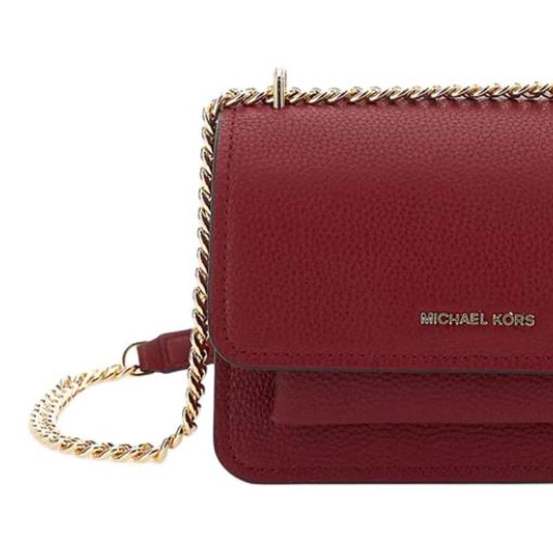 Michael Kors Magnetic Closure Adjustable Shoulder Strap Crossbody Bag Women Bags Deep-Red Black 32T4GC7C1T-DEEPRED