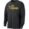 Nike X NBA Collaboration Courtside Los Angeles Lakers American Crew Neck Loose Fit Long Sleeve T-Shirt Men T-Shirt Black HJ2714-010