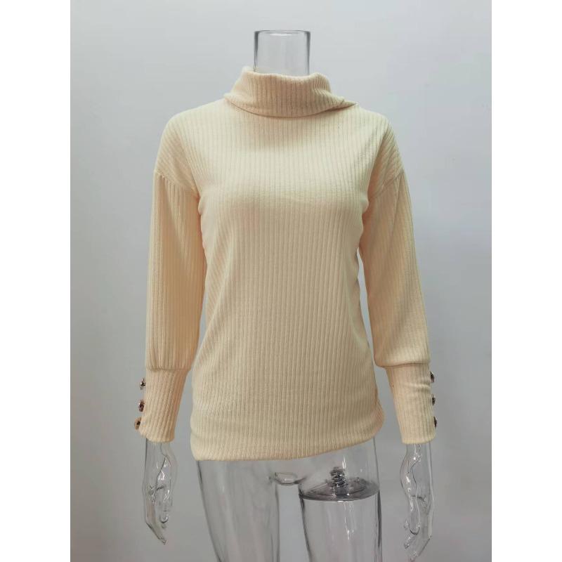 Höst- och vinter dam Caput Mortuum hög hals stickad tröja