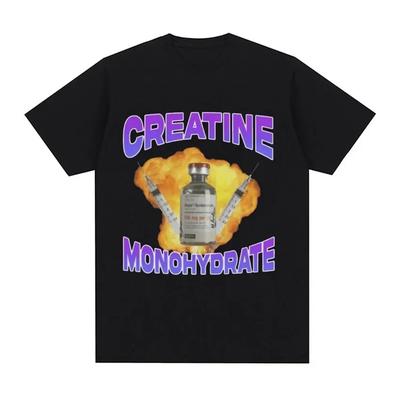Creatine Monohydrate Funny Meme Graphic T Shirt Men's Women Fashion Vintage T-shirts Short Sleeve Oversized T-shirt