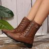 Retro Boots Women Autumn 2026 New Large Size Short Boots Thick Heel Knight Boots Leather Lightweight Outdoor Shoes for Women