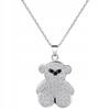 Teddy Bear Necklace Pendant S925 Zircons