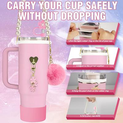 Kompatibel mit Stanley Cup-Zubehörset, Stanley-Zubehör 40 oz, Accesorios Stanley mit lebensmittelechter Stanley-Strohhalmabdeckung