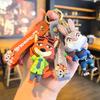 Cute  Zootopia Keychain Pvc Cartoon Character Judy Nick Chief Bogo Keyring Hanging Couples Bag Decoration Festival Gift