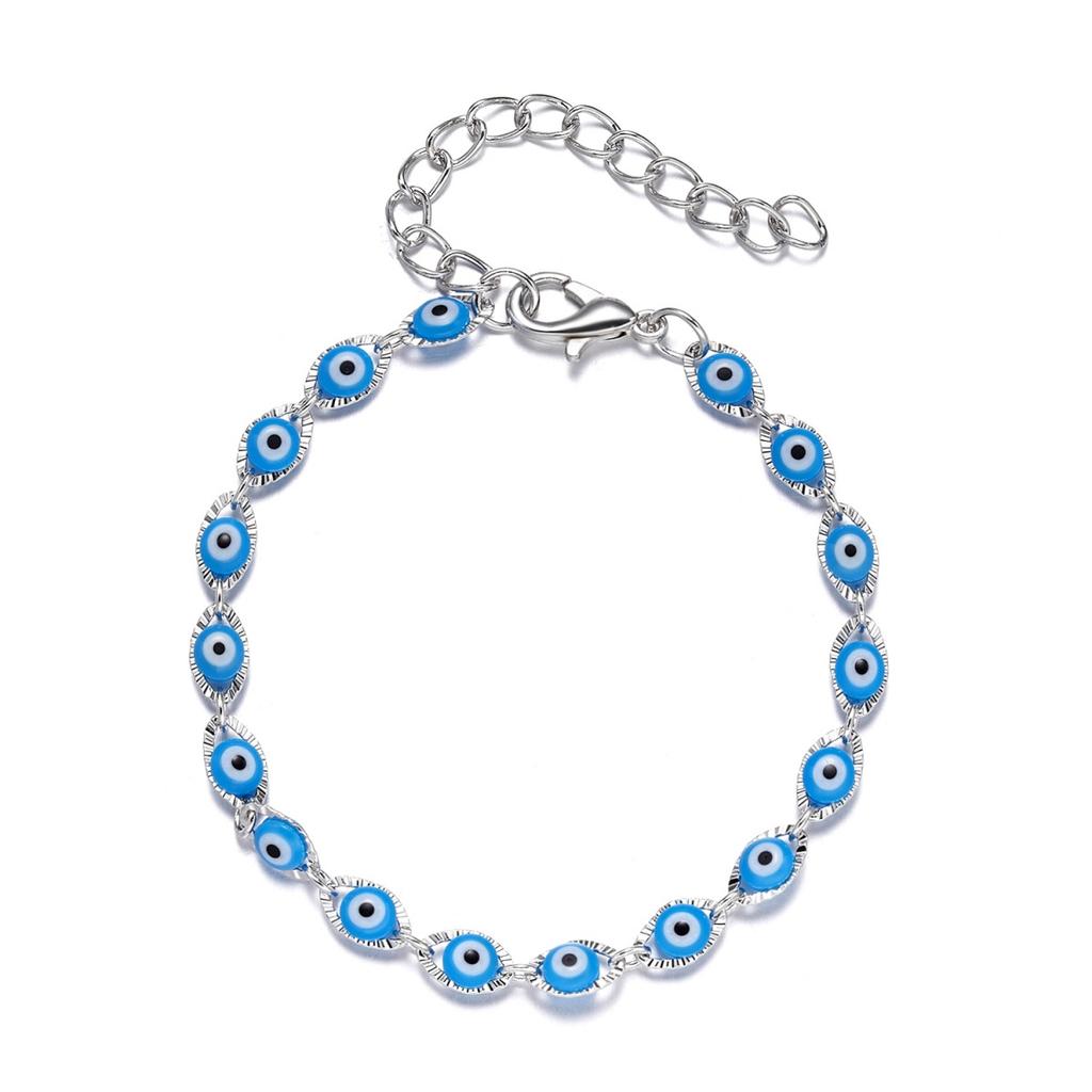 Vintage Turkish Blue Evil Eyes Bracelets For Women Men  Demon Eye Link Chain Friendship Bracelet Lucky Prayer Jewelry