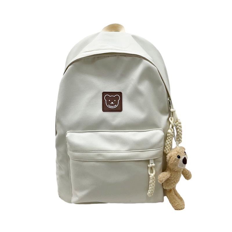

Fashion college schoolbag women s fashion solid color small fresh backpack cute girl heart campus backpack single package білий