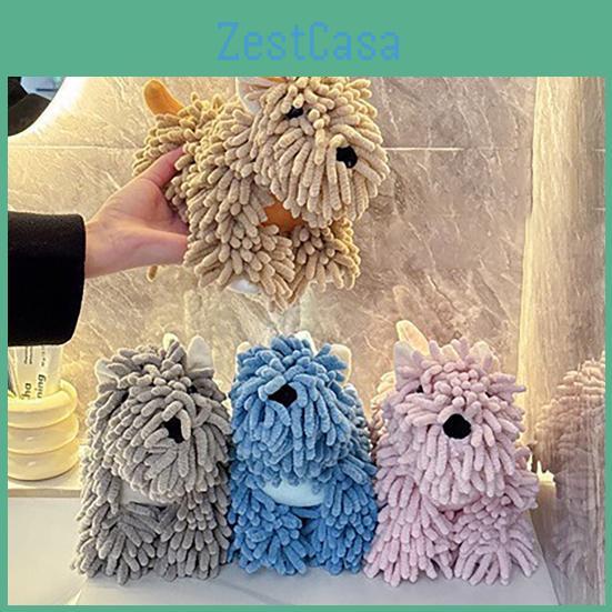 Puppy Cute Hand Towel Chenille Dog Absorbent Hand Towel Multipurpose Puppy Shaped Towel For Hands Bathroom Kitchen
