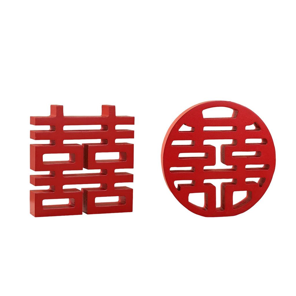 Tradition Chinese Red Happy, Wall Table Wooden Ornaments New House Supplies
