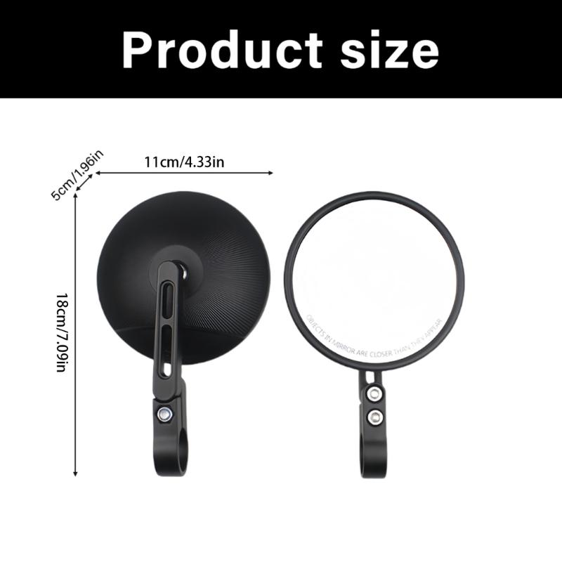 Panoramic Visibility Bike Rearview Mirror Shockproof ABS Build 360 Adjustable Angle Easy Installation for Motorcycles