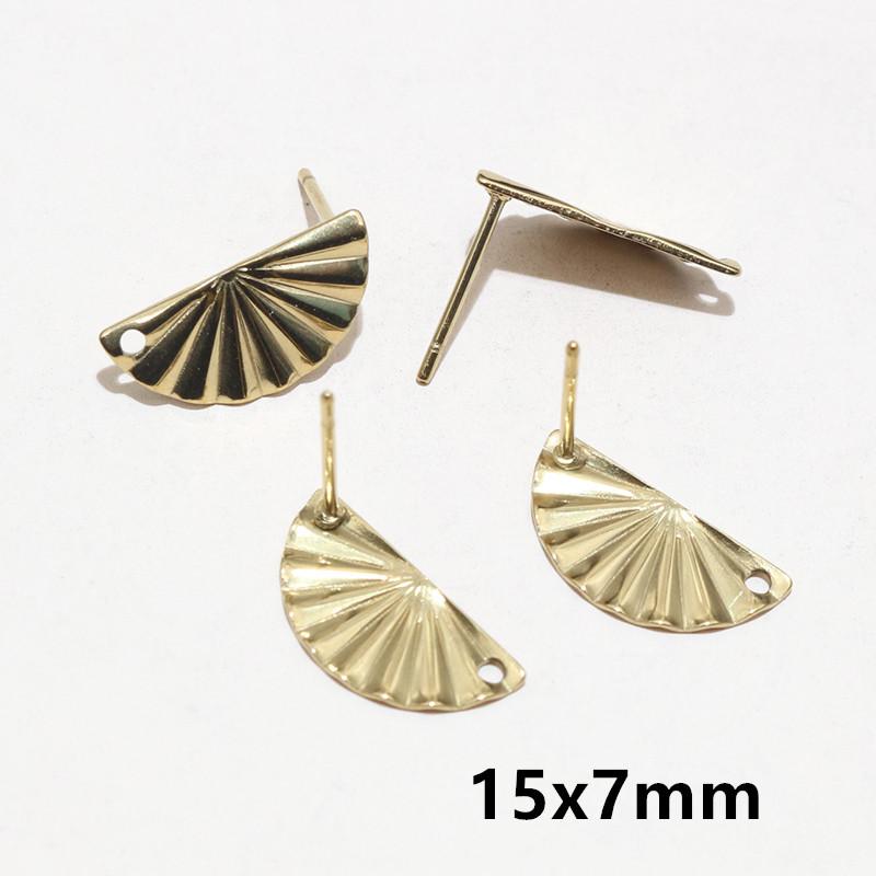 20pcs Irregular Polygonal Geometric Earring Stud Posts Stainless Steel Gold DIY Earrings Jewelry Making Accessories Findings