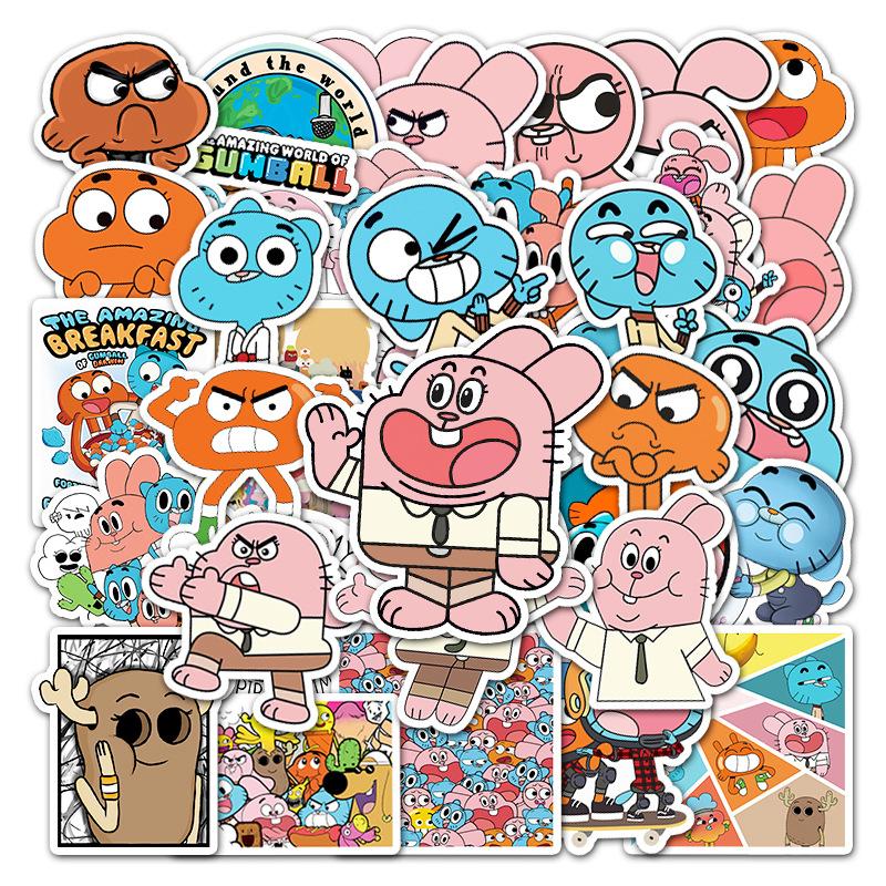 50 Children's Cartoon Animation Doodle Waterproof Scooter Laptop Decorative Stickers