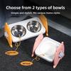 Double Bowls Pet High Footed Bowl 15 ° Slant Non-Slip Cat Food Water Bowl Multifunction Anti-flip Pet Food Dispenser