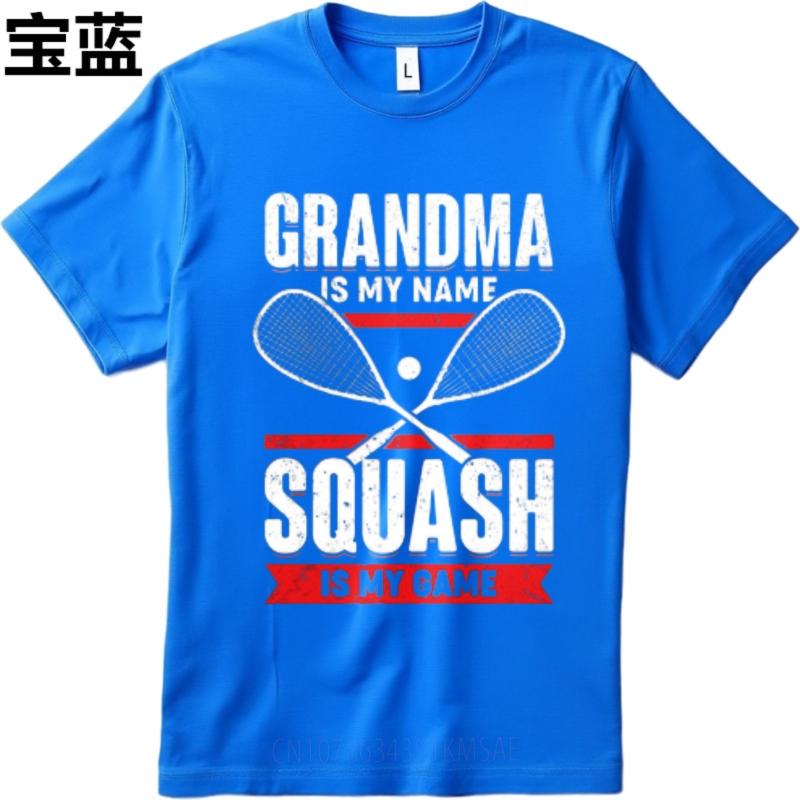 Funny Tshirt Adult Unisex Summer Tshirt Black Grandma Is My Name Squash Is My Game Trendy Unisex Tees Classic Tshirt Big Size Tee