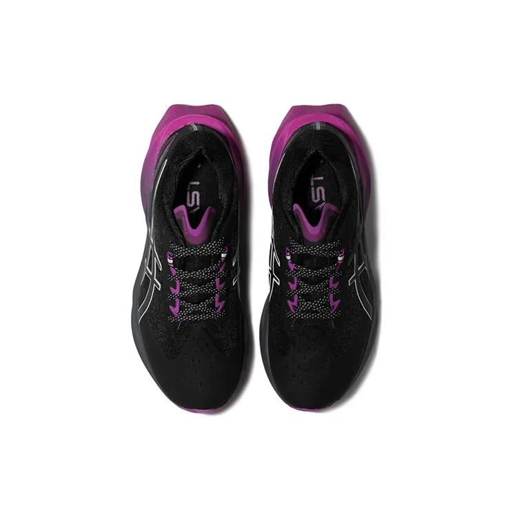 Asics Womens Novablast 3 Lite-Show 'Black Orchid' (women's sizes) Black / Orchid Running Shoes 1012B341 001