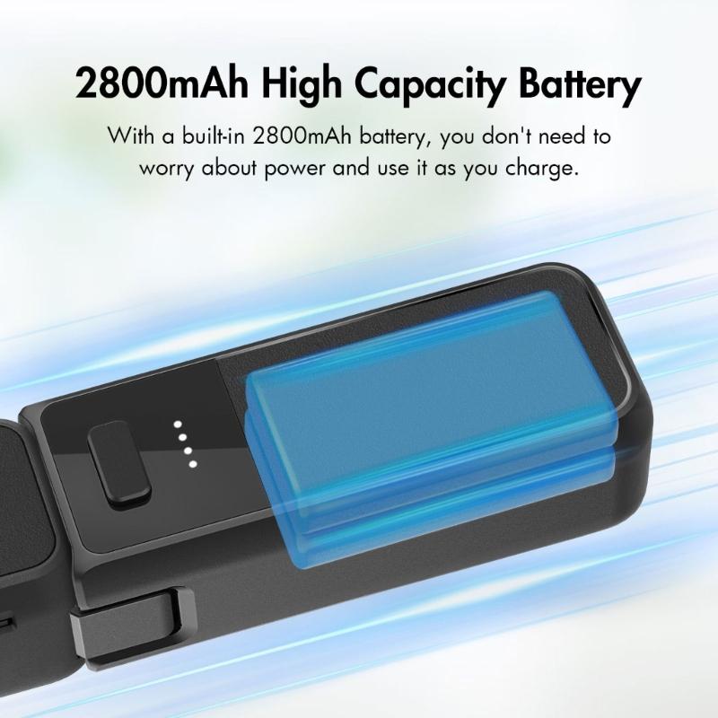 Battery Handle for Pocket 3, with 2800mAh Battery Fast Charging, Battery Grip Supports External Tripod