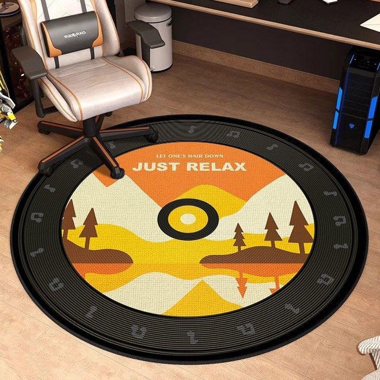 Circular Floor Mat Record Computer Chair Floor Mat Hanging Basket Carpet Living Room Coffee Table Mat Anti Slip Foot Mat Bedside