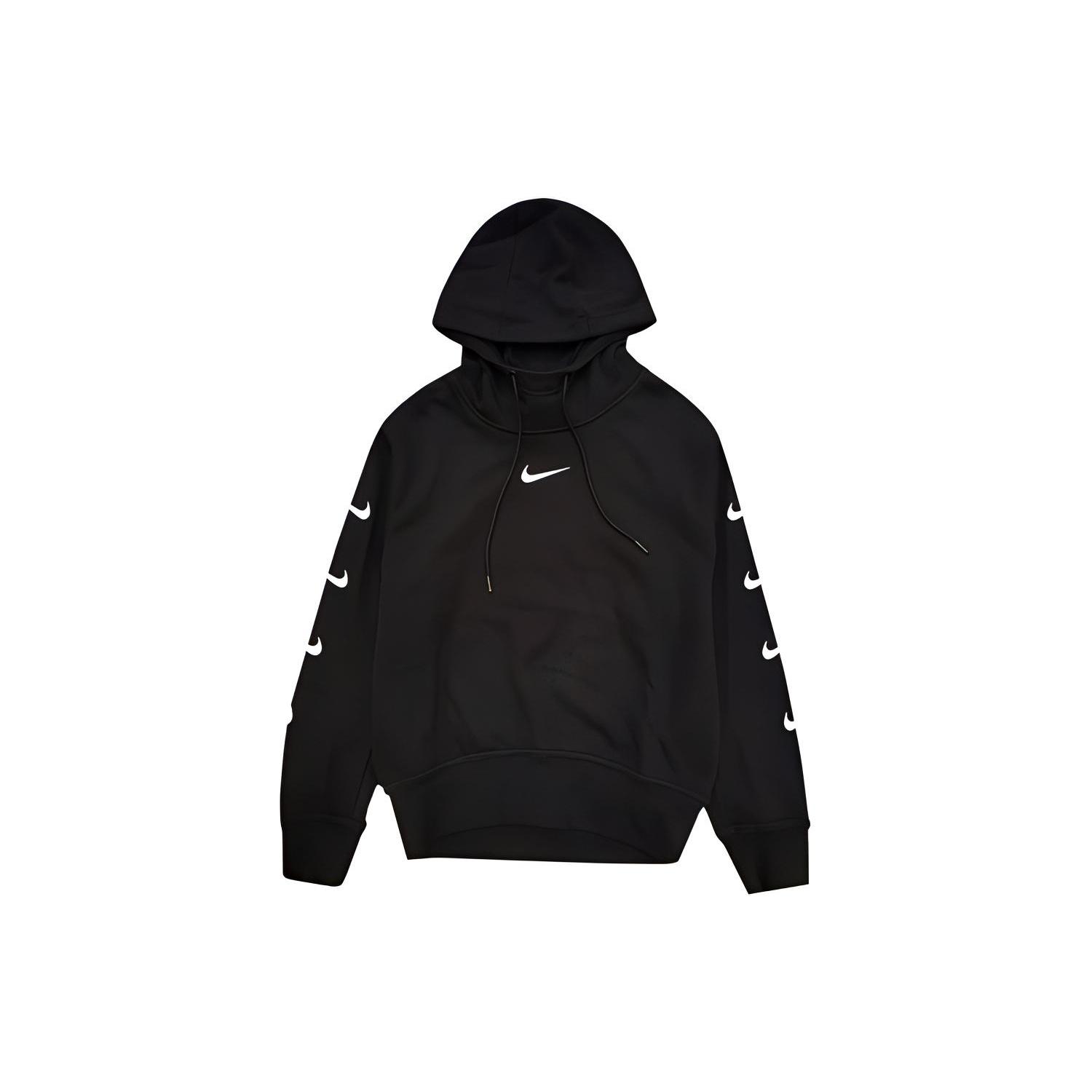 (WMNS) Nike Knit Logo Sports Hoodie Black Women s CD9032-010 L