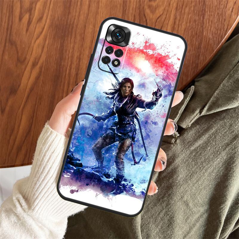 Lara Croft Tomb Raider Case For Xiaomi Redmi Note 14 Pro 13 12 11 10 15 Pro Plus Redmi 13 C 15 10C 12C 14C 15C Cover