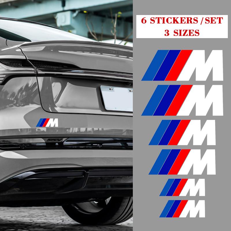 6 Stück Hochtemperatur-Bremssattel-Aufkleber für BMW M-Sport E46 E90 F30 G20 F10 X3 X5 X6 Hitzebeständiges Tuning-Dekor Schwarz Weiß
