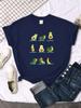 Woman T-Shirt Avocado Teaches You To Practice Yoga Printing Blouses Womensfashion Oversize Blouses Funny Fruit Ladies Tshirts