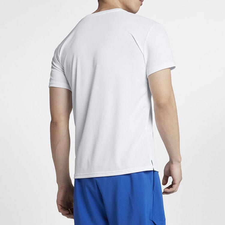 Nike T Shirts Men's White Crew Neck Moderate Straight Fit AJ8022-100