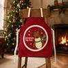 Waterproof Oil Proof Grill Apron Christmas Apron, Santa Claus/Elk/Gingerbread Man/Snowman Print Cooking Bib, Theme Baking Uniform Non-woven