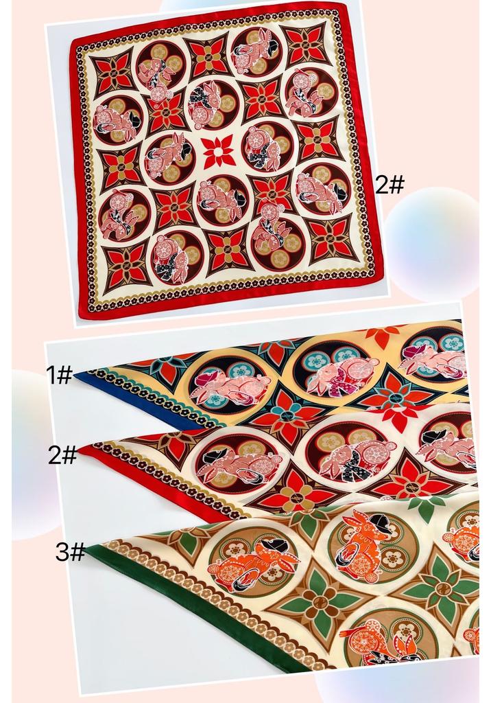 European and American silk scarves retro-printed paisley pattern 71 square scarf bag head versatile scarf