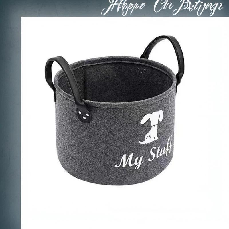 Felt Pet Toy Box Pet Toy Storage Basket Dog Toy Box Special Storage Basket For Organizing Pet Supplies Blanket Pet Storage Box