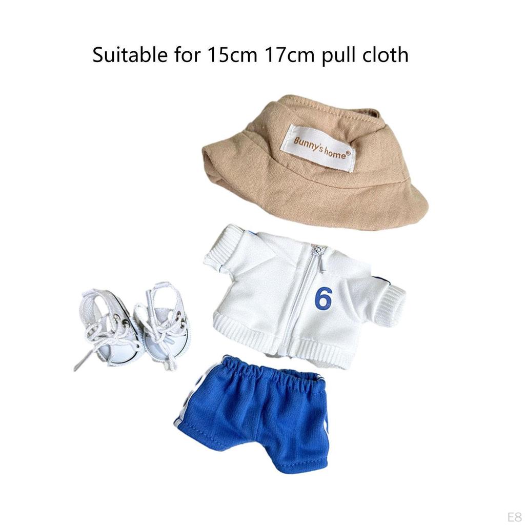 Doll Clothes Shirt Shorts Stylish Detachable Outifits for 6.69inch 3Pcs Black
