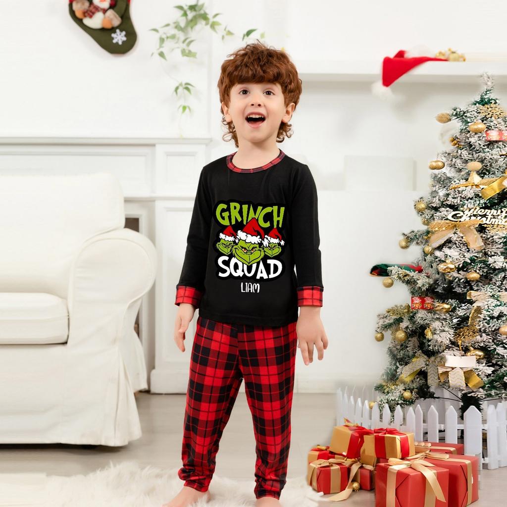Christmas Prints Family Matching Long Sleeve Tops+Parhts Set Family Matching Sets
