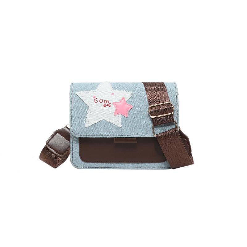 Stylish Summer Patchwork Women's Bag 2024 Trendy Denim Star Crossbody Shoulder Bag