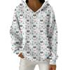 Women's Fashion Casual Christmas Print Pullover Long-Sleeve Hooded Sweatshirt