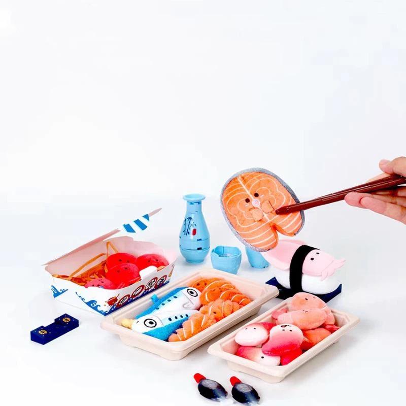 Cute Simulation Salmon Octopus Plush Keyring Soft Seafood Vegetable Bag Charm Unique Party Gift for Kids