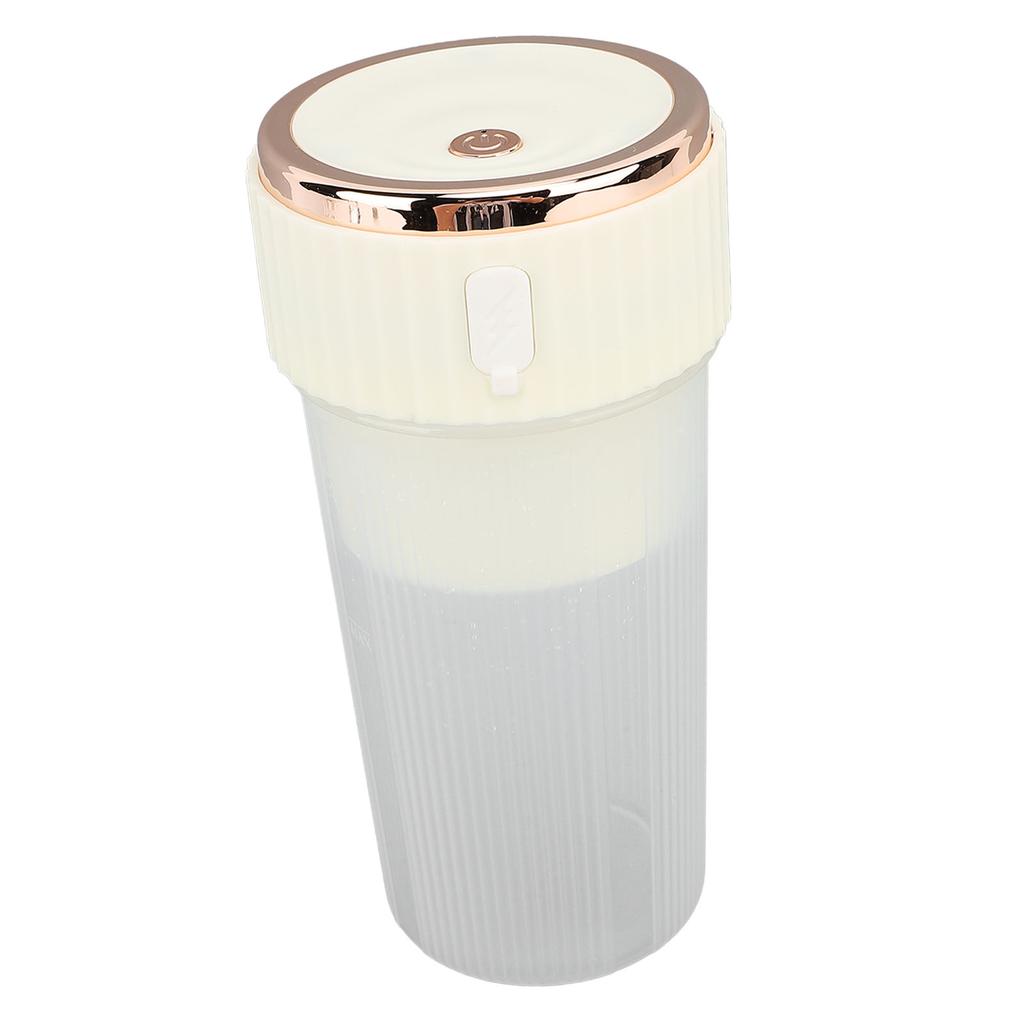Blender Cup Beige 300ml 1500mAh USB Rechargeable Cordless 22000rpm Smoothie Blender Cup with 3D