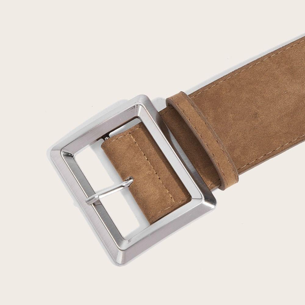 Maillard Styles Suede Leather Wide Belt Trendy Trouser Dress Belts Pin Buckle Waistband  Gifts