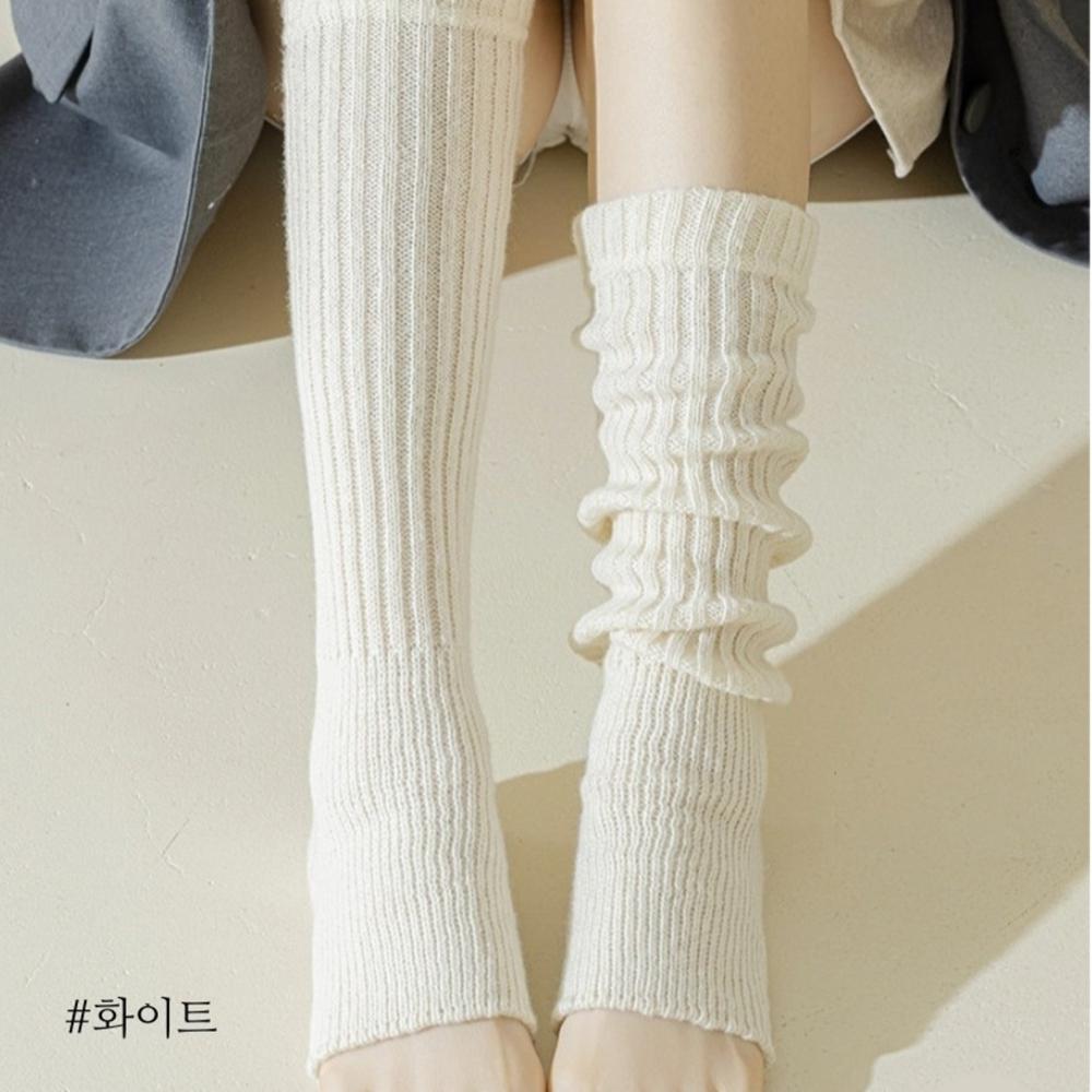 Winter Knit Leg Warmers – Thick Ribbed Design,6COLOR From Korea