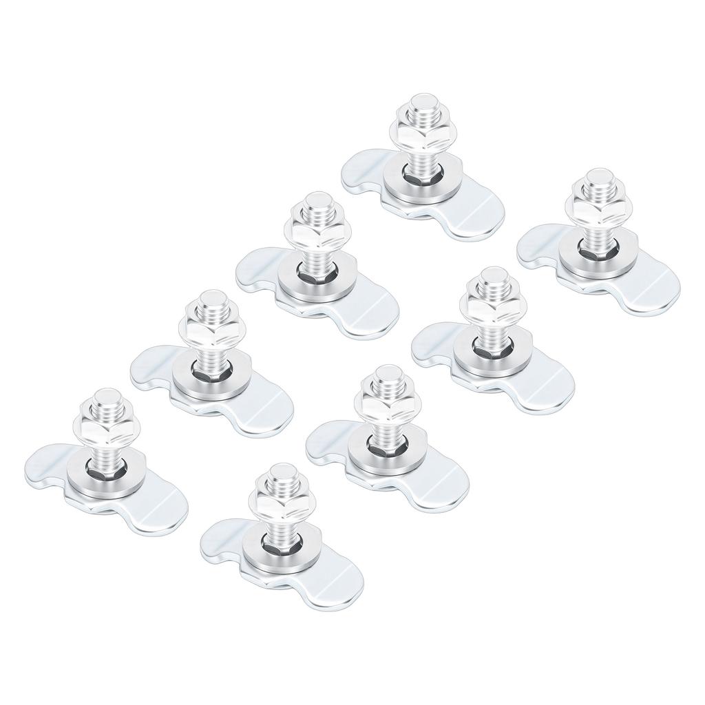 8PCS L Track Double Lug Threaded Stud Nut Fittings M8x30 6000lb Load Capacity Double Lug Threaded Stud Nuts for Pickup
