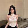 Small fragrant lace neck sling vest with chest pad, female pure desire, hot girl, fluffy tube top, bottom shirt, and top inside.