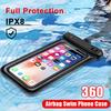 Swim Waterproof Transparent Phone Bag For iPhone 15 14 13 Pro Max Floating Airbag Samsung S24 S23 Xiaomi 13t Huawei P60 P30 Pro