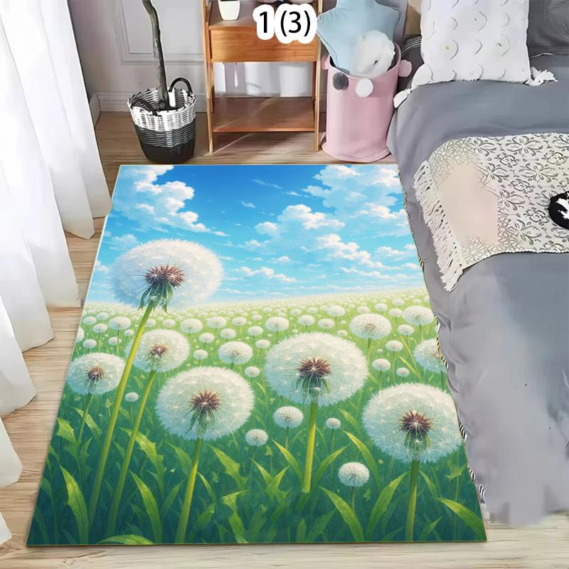 

Flower Field Carpet Mat Rug Home Decoration Living Room Bedroom Floor Decor Daisy Wild Nature Scenery Non Slip Rugs 40x60cm