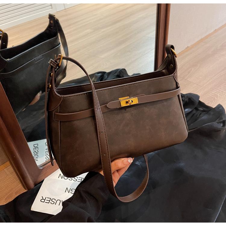 Unterarm-Pendlertasche für Damen mit großem Fassungsvermögen 2024 neue Herbst- und Winter-Casual-High-End-Retro-Schulter-Umhängetasche